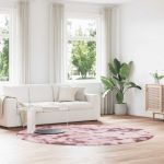 Covor Shaggy Roz praf 240x240 cm poliester GartenMobel Dekor
