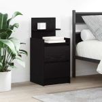 Noptiere cu 2 sertare 2 buc Negru 38x34x80 cm GartenMobel Dekor
