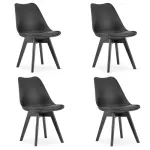 Set 4 scaune bucatarie/living, Artool, Mark, PP, lemn, negru, picioare negre, 49x55.5x82.5 cm GartenVIP DiyLine
