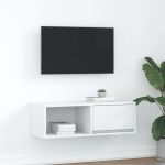 Dulap TV alb 80x31x25,5 cm lemn prelucrat GartenMobel Dekor