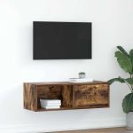 Dulap TV stejar afumat 80x31x25,5 cm din lemn de prelucrare GartenMobel Dekor