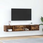 Dulapuri TV 2 buc Stejar afumat 80x31x25,5 cm Lemn prelucrat GartenMobel Dekor