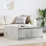 Masuta de cafea cu sertare Gri beton 100x100x40 cm GartenMobel Dekor