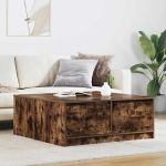 Masuta de cafea cu sertare Stejar afumat 100x100x40 cm GartenMobel Dekor