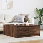 Masuta de cafea cu sertare Stejar maro 100x100x40 cm GartenMobel Dekor