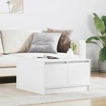 Masuta de cafea cu sertare alb 70,5x70x40 cm GartenMobel Dekor