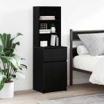 Noptiera neagra 39x35x125 cm lemn prelucrat GartenMobel Dekor