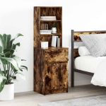 Noptiera stejar afumat 39x35x125 cm lemn de stratificat GartenMobel Dekor