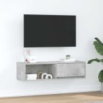 Comodă TV, gri beton, 100x31x25,5 cm, lemn prelucrat GartenMobel Dekor
