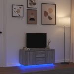 Comodă TV cu lumini LED, gri sonoma, 100x41x50 cm GartenMobel Dekor