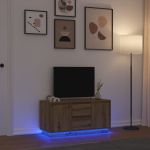 Comodă TV cu lumini LED, stejar artizanal, 100x41x50 cm GartenMobel Dekor