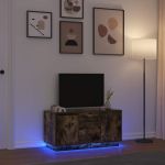 Comodă TV cu lumini LED, stejar fumuriu, 100x41x50 cm GartenMobel Dekor