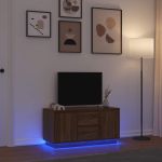 Comodă TV cu lumini LED, stejar maro, 100x41x50 cm GartenMobel Dekor