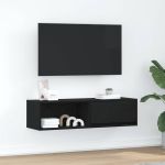 Dulap TV Stejar negru 100x31x25,5 cm Lemn prelucrat GartenMobel Dekor