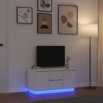 Dulap TV cu lumini LED alb 100x41x50 cm GartenMobel Dekor