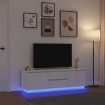 Dulap TV cu lumini LED alb 160,5x41x50 cm GartenMobel Dekor