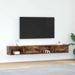 Dulapuri TV 2 buc Stejar afumat 100x31x25,5 cm Lemn prelucrat GartenMobel Dekor
