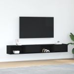Dulapuri TV 2 buc Stejar negru 100x31x25,5 cm Lemn prelucrat GartenMobel Dekor