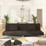 Canapea extensibilă cu 2 locuri, 2 perne, maro, textil GartenMobel Dekor