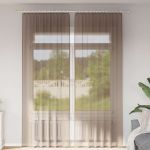 Perdele Voile cu Bucle 2 buc Maro Deschis 140x260 cm GartenMobel Dekor