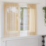 Perdele Voile cu Bucle 2 buc Nisip 140x140 cm GartenMobel Dekor