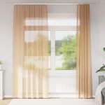 Perdele Voile cu Bucle 2 buc Nisip 140x225 cm GartenMobel Dekor