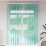 Perdele Voile cu Bucle 2 buc Turcoaz 140x260 cm GartenMobel Dekor