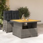 Set mobilier de grădină cu perne, 2 piese, gri, poliratan GartenMobel Dekor