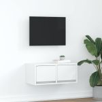 Comodă TV, alb, 60x31x25,5 cm, lemn prelucrat GartenMobel Dekor