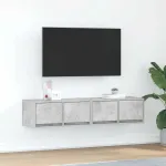 Dulapuri TV 2 buc Beton Gri 60x31x25,5 cm Lemn prelucrat GartenMobel Dekor