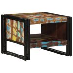 Masuta de cafea multicolora 50x50x38 cm lemn masiv recuperat GartenMobel Dekor