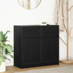 Bufetă cu sertar Stejar negru 80x34x76 cm Lemn prelucrat GartenMobel Dekor