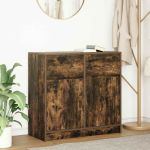 Bufetă cu sertar stejar afumat 80x34x76 cm lemn de stratificat GartenMobel Dekor