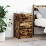 Noptiera cu 3 sertare stejar afumat 39x35x65 cm GartenMobel Dekor