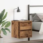 Noptiera montata pe perete lemn vechi 38x34x40 cm GartenMobel Dekor