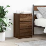 Noptiere cu 3 sertare 2 buc Stejar maro 39x35x65 cm GartenMobel Dekor