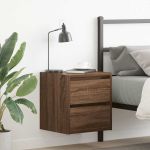 Noptiere montate pe perete 2 buc Stejar maro 38x34x40 cm GartenMobel Dekor