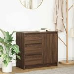 Bufetă cu sertar Stejar maro 71x35x65 cm Lemn prelucrat GartenMobel Dekor