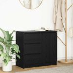 Bufetă cu sertar Stejar negru 71x35x65 cm Lemn prelucrat GartenMobel Dekor