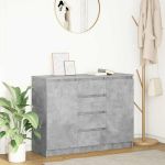 Bufetă cu sertare Gri beton 100,5x35x76 cm Lemn prelucrat GartenMobel Dekor