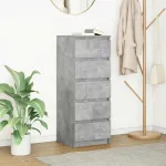 Bufetă cu sertare Gri beton 37,5x35x99 cm Lemn prelucrat GartenMobel Dekor