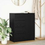 Bufetă cu sertare Stejar negru 71x35x84 cm Lemn prelucrat GartenMobel Dekor