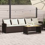 Canapea de grădină cu 5 locuri cu perne din polirattan maro GartenMobel Dekor