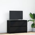 Dulap TV negru 80x35x54 cm lemn prelucrat GartenMobel Dekor