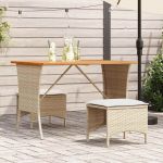 Set mobilier de grădină cu perne, 3 piese, bej, poliratan GartenMobel Dekor