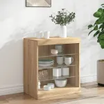 Servantă cu lumini LED, stejar sonoma, 60,5x37x67 cm GartenMobel Dekor