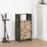 Suport pentru lemne de foc Verde măsline Oțel laminat la rece GartenMobel Dekor