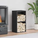 Suport pentru lemne de foc negru Oțel laminat la rece GartenMobel Dekor