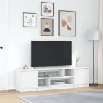 Dulap TV alb 188,5x41x50 cm lemn prelucrat GartenMobel Dekor