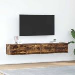 Dulapuri TV 2 buc Stejar afumat 80x31x25,5 cm Lemn prelucrat GartenMobel Dekor